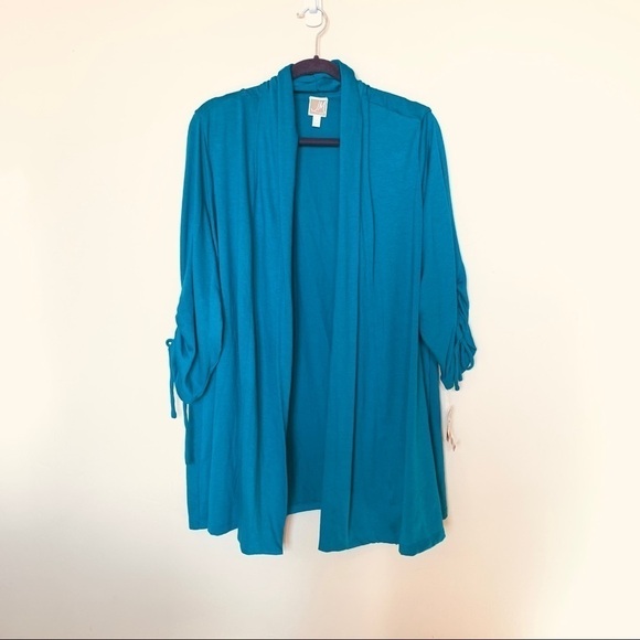 NWT Cardigan Sweater Azure Blue Open Front by JM Collection Womens Plus 3X - Picture 1 of 9